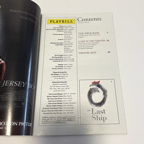 The Last Ship Sting Musical Playbill Pre Broadway Chicago Bank of America - Picture 3 of 7